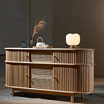 Дизайнерский комод овальный с фактурным фасадом и вставками из плетеных элементов Ambar варинант исполнения - 2 | Loft Concept в Уфе