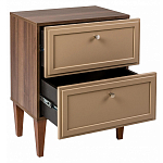 Тумба прикроватная бежевая из массива бука с 2-мя ящиками Wenge Light варинант исполнения - 4 | Loft Concept в Уфе