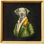 Картина в квадратной раме Chinoiserie Grey Dog Portrait варинант исполнения - 1 | Loft Concept в Уфе