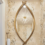 Зеркало овальное в деревянной золотистой раме Oval Gold Lines варинант исполнения - 3 | Loft Concept в Уфе