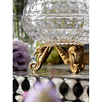 Конфетница прозрачная стеклянная на бронзовых ножках в виде морских коньков с крышкой в виде ракушки Eden Garden варинант исполнения - 5 | Loft Concept в Уфе