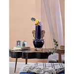 Ваза темно-синяя фарфоровая с бронзовыми ручками и ножками Eden Garden варинант исполнения - 6 | Loft Concept в Уфе