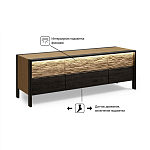 ТВ тумба 2 двери и 2 ящика с подсветкой на рельефном фасаде Warm Industrial варинант исполнения - 8 | Loft Concept в Уфе