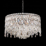 Люстра круглая с хрустальными подвесками на серебряном каркасе Roul Crystal Light варинант исполнения - 3 | Loft Concept в Уфе