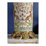 Ваза высокая из фарфора на бронзовом основании Turquoise Blooming Garden варинант исполнения - 7 | Loft Concept в Уфе