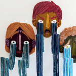 Вязаный Арт-Объект на стену из трех элементов Triptych варинант исполнения - 1 | Loft Concept в Уфе