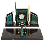 Настольный письменный набор из змеевика с часами Successful Leader варинант исполнения - 1 | Loft Concept в Уфе