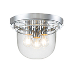 Потолочный светильник для ванных комнат с круглым стеклянным плафоном и тремя лампами Quoizel варинант исполнения - 6 | Loft Concept в Уфе