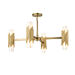 Люстра цвета латунь с 4-мя матовыми цилиндрическими плафонами Elstead Lighting варинант исполнения - 1 | Loft Concept в Уфе