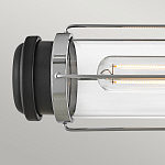 Бра для ванных комнат горизонтальное с 2-мя прозрачным цилиндрическим плафонами на круглом основании Hinkley варинант исполнения - 6 | Loft Concept в Уфе