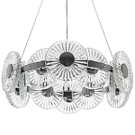 Люстра с круглыми рельефными плафонами Glass Peonies Chrome Chandelier варинант исполнения - 1 | Loft Concept в Уфе