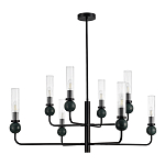 Люстра с 8-ю плафонами в форме стеклянных трубок и мраморных декоративных элементов Montreal варинант исполнения - 3 | Loft Concept в Уфе