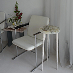 Круглый журнальный столик со столешницей из эпоксидной смолы Epoxy Resin Flowers Coffee Table варинант исполнения - 2 | Loft Concept в Уфе