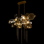 Люстра подвесная с 18-ю стеклянными плафонами с вертикальными подвесками Gilded Mirage  варинант исполнения - 6 | Loft Concept в Уфе
