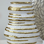 Ваза белая с рельефной поверхностью и золотыми полосами Vase Beehive варинант исполнения - 6 | Loft Concept в Уфе