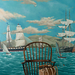 Обои ручная роспись Nantucket Crossing Brandt colourway on scenic paper варинант исполнения - 3 | Loft Concept в Уфе