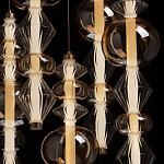 Люстра с плафонами из прозрачного и янтарного стекла в виде шаров и ромбов Gabriel Scott Luna варинант исполнения - 6 | Loft Concept в Уфе