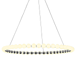 Люстра светодиодная кольцевая с круглыми плафонами белого цвета PEARLS Suspension 80 варинант исполнения - 1 | Loft Concept в Уфе