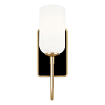  Бра с прямоугольным черным основанием и белым матовым цилиндрическим плафоном Kichler варинант исполнения - 10 | Loft Concept в Уфе