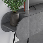 ТВ-тумба серая с 2-мя откидными дверцами и 2-мя открытыми полками CAPSULE TV STAND RETRO GREY варинант исполнения - 4 | Loft Concept в Уфе