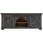 Деревянная ТВ-тумба из массива манго с резьбой Essua Grey Mango TV stand варинант исполнения - 1 | Loft Concept в Уфе