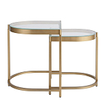 Комплект из 2-х приставных столиков на металлическом основании цвета латунь Ambassador варинант исполнения - 2 | Loft Concept в Уфе