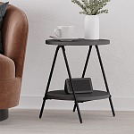 Стол приставной с 2-мя круглыми столешницами цвета антрацит ESSEL SIDE TABLE ANTHRACITE варинант исполнения - 5 | Loft Concept в Уфе