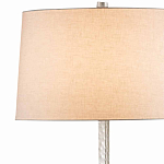 Торшер с тканевым абажуром на серебряном фактурном каркасе Thin Fakutra варинант исполнения - 1 | Loft Concept в Уфе