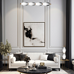 Подвесной светильник линейный в сочетании двух разных фактур стекла Enchanting варинант исполнения - 5 | Loft Concept в Уфе