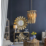 Зеркало круглое настенное в металлической раме Sunny Golden Petals варинант исполнения - 6 | Loft Concept в Уфе