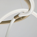 Люстра подвесная круглая золотого цвета с белыми изогнутыми световыми линиями Luke Lampco Tracer Lamp варинант исполнения - 7 | Loft Concept в Уфе