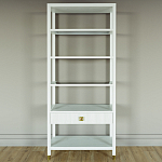 Стеллаж Elsa Dreams White со стеклянными полками и ящиком варинант исполнения - 4 | Loft Concept в Уфе