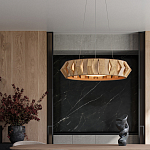 Люстра круглая из толстых деревянных реек Wooden Slats варинант исполнения - 4 | Loft Concept в Уфе