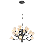 Люстра подвесная черного цвета с ветвями и белыми фарфоровыми цветами Floralis варинант исполнения - 4 | Loft Concept в Уфе
