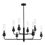 Люстра с 8-ю плафонами в форме стеклянных трубок и мраморных декоративных элементов Montreal варинант исполнения - 1 | Loft Concept в Уфе