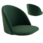 Барный стул со спинкой и металлической подставкой на 4-х деревянных ножках Зеленый Велюр Vendramin Chair варинант исполнения - 2 | Loft Concept в Уфе