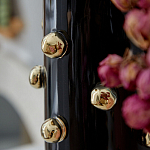 Ваза черная цилиндрическая с глянцевым покрытием и золотыми декоративными элементами Molecule Collection варинант исполнения - 1 | Loft Concept в Уфе