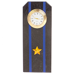 Часы погон подарочные настольные Авиация ВМФ из натурального камня Змеевик Military Clock варинант исполнения - 10 | Loft Concept в Уфе