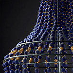 Люстра каплевидной формы декорированная синими и золотыми бусинами Blue Beads варинант исполнения - 3 | Loft Concept в Уфе