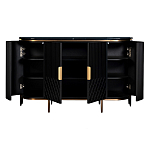 Комод черный округлой формы с рельефным фасадом Black Cut варинант исполнения - 2 | Loft Concept в Уфе