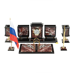 Настольный письменный набор из креноида и змеевика на бронзовых ножках Marble Accessory варинант исполнения - 1 | Loft Concept в Уфе