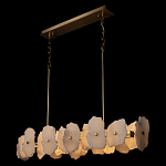 Люстра подвесная линейная с текстурированными мраморными элементами Marble square варинант исполнения - 4 | Loft Concept в Уфе