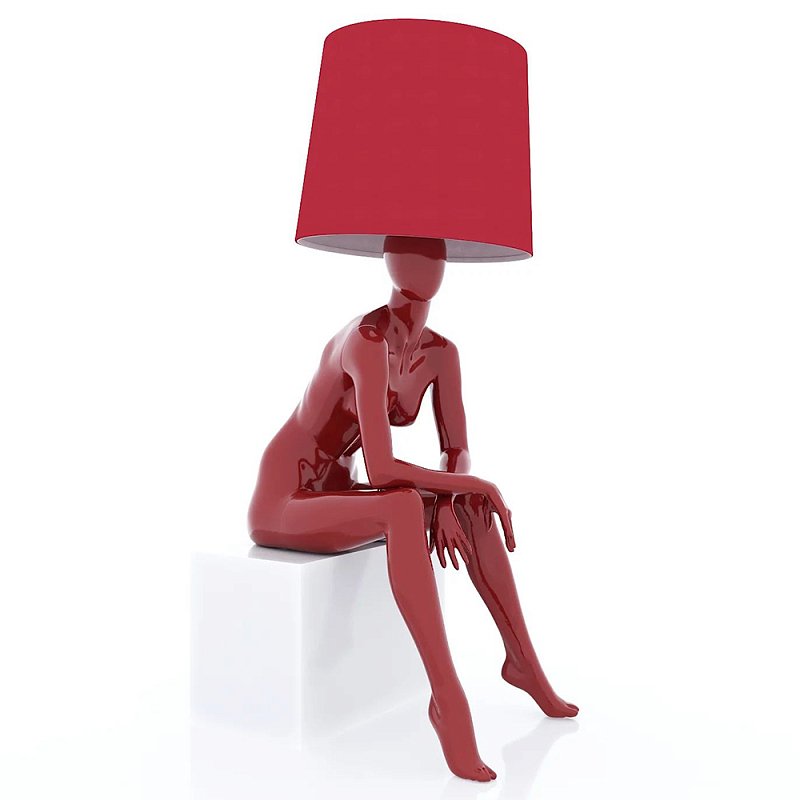 Лампа MANNEQUIN LAMP с абажуром девушка на кресле Глянцевый черный Черный матовый Глянцевый белый Белый матовый Серый Золотой Красный Шампань в Уфе | Loft Concept 