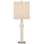 Настольная лампа из мрамора с тканевым прямоугольным абажуром Eternity варинант исполнения - 4 | Loft Concept в Уфе