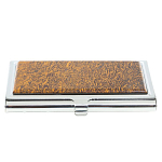 Визитница карманная металлическая с накладкой из натурального камня Яшма Stone Business Card Holders варинант исполнения - 1 | Loft Concept в Уфе