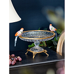 Чаша из прозрачного стекла с фигурками разноцветных попугаев на ободке 38 Eden Garden варинант исполнения - 2 | Loft Concept в Уфе