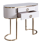 Консоль с белая овальная с мраморной столешницей Thoroughbass  варинант исполнения - 2 | Loft Concept в Уфе