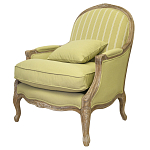 Кресло Ava Classical Armchair green striped flax варинант исполнения - 3 | Loft Concept в Уфе