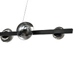 Люстра светодиодная линейная с 6-ю круглыми серыми плафонами Iona Chandelier Black  варинант исполнения - 2 | Loft Concept в Уфе