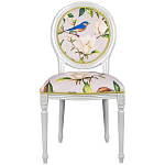 Стул светло-серый из натурального бука с изображением птиц и цветов Blooming Blue Birds варинант исполнения - 1 | Loft Concept в Уфе